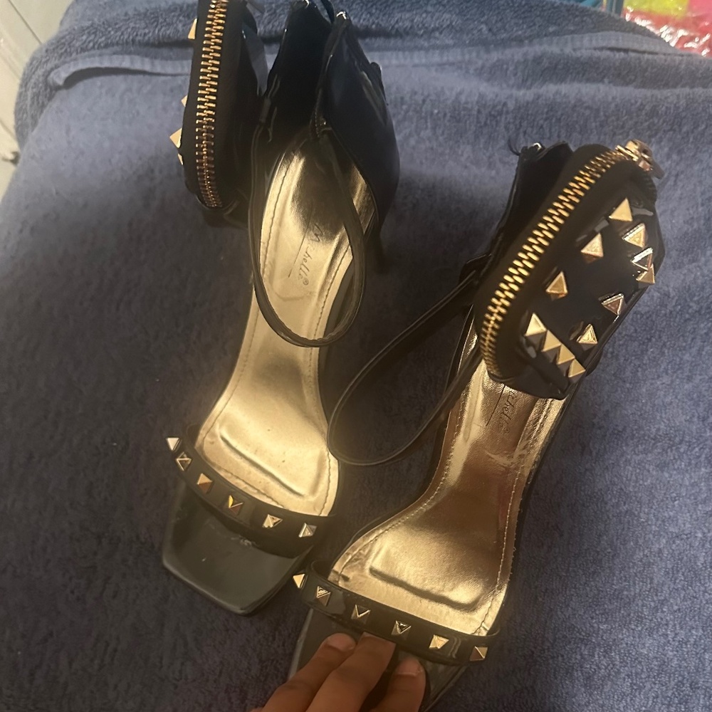 Black n gold heels